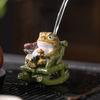 Color Changing Resins Rocking Chair Frogs Teas Pet Sculpture For Meditations Teas Ceremony Gift Decorative Ornament