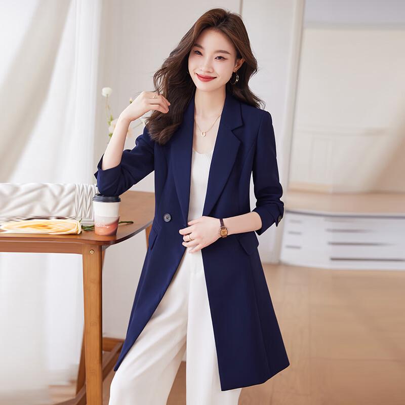 Troman Women s Business Casual Mid-length Windbreaker Jacket L