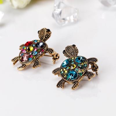 2023 bunte Strass Schildkröte Broschen Für Frauen Mann Kristall Große Schildkröte Brosche Pins Schmuck Geschenke