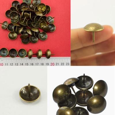 100Pcs/Pack Vintage Upholstery Nails Bronze Metal Tags Furniture Sofa Shoe Door Decorative Tack Stud,