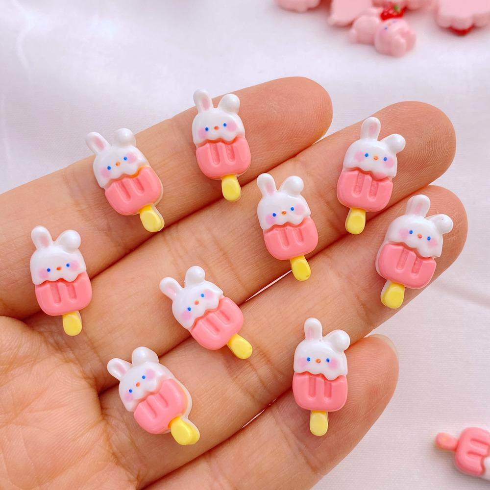 20Pcs New Cute Resin Mini Cartoon Rabbit Series Flat Back Manicure Parts Embellishments For Hair Bows Accessories