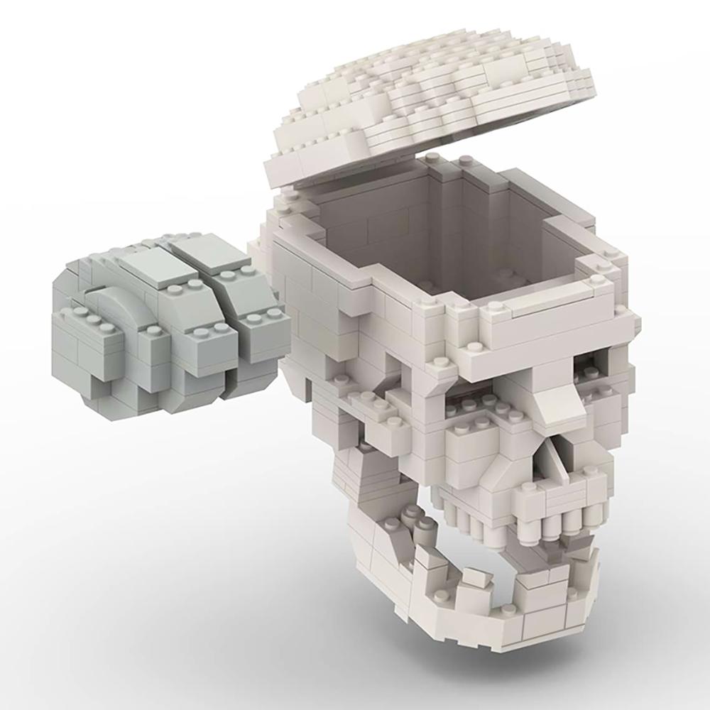 Non-Toxic Moc 41161 Human'S Skull Brain Building Blocks Scientific Simulation Terror Skeleton Enlighten Educational Toy Children Game Gift