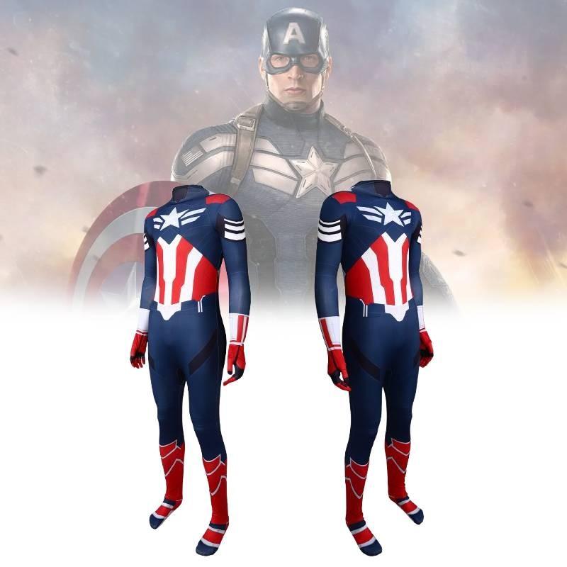America Cosplay Captain Costume Jumpsuit Animation Characters Party Halloween