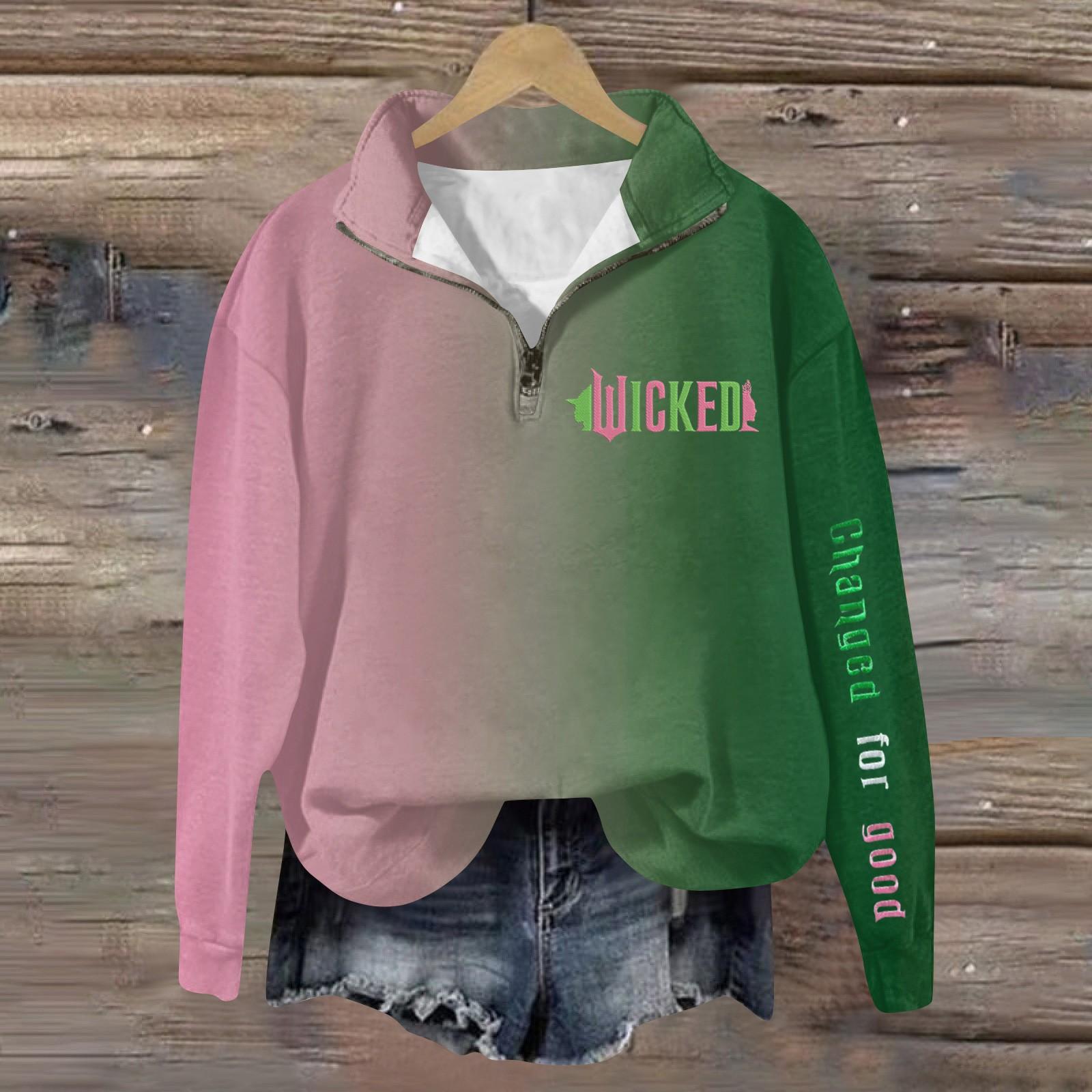 

Женская модная универсальная толстовка с длинными рукавами и принтом ведьмы на молнии M