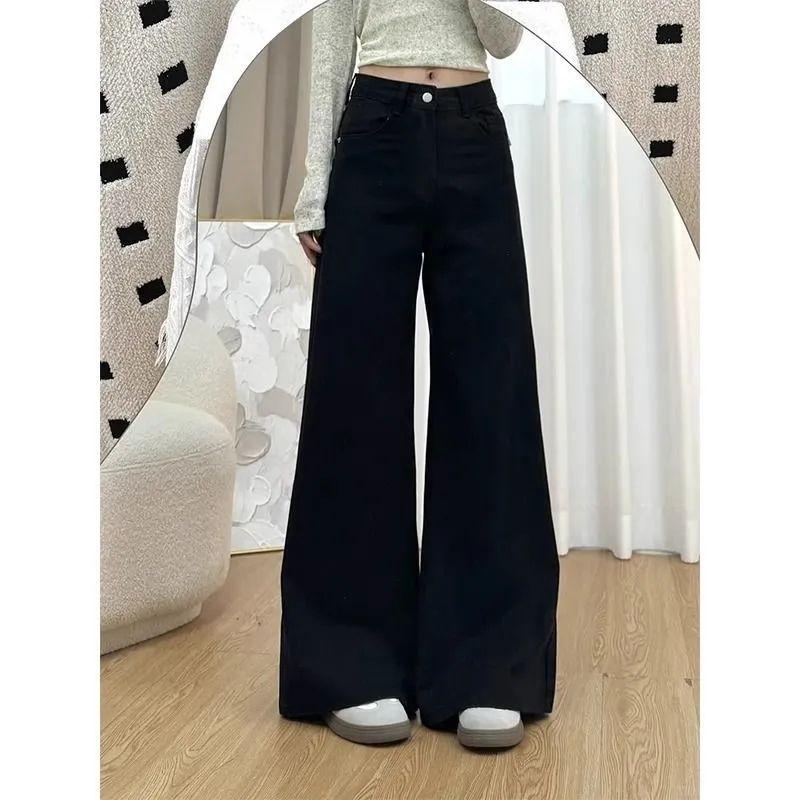 Women High Waist Wide Leg Loose Fit Street Style Jeans
