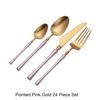 24 Pcs Mirror Matte Stainless Steel Black Gold Silver Cutlery Dinnerware Tableware Knife Spoon Fork Flatware Set Dishwasher Safe