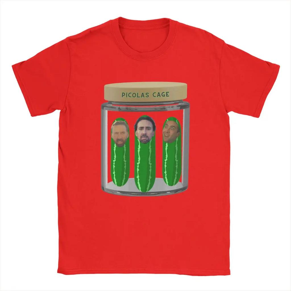 Herren-T-Shirt mit Nicolas-Cage-Motiv, Baumwoll-Top, lustiges Kurzarm-T-Shirt mit Rundhalsausschnitt, Geburtstagsgeschenk