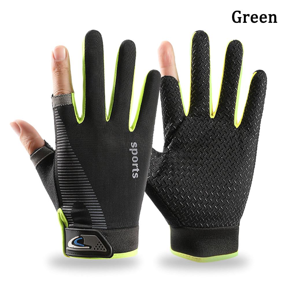Sun Protection Fishing Gloves Anti-slip Cycling Gloves High Quality Ice Silk Halffinger Men