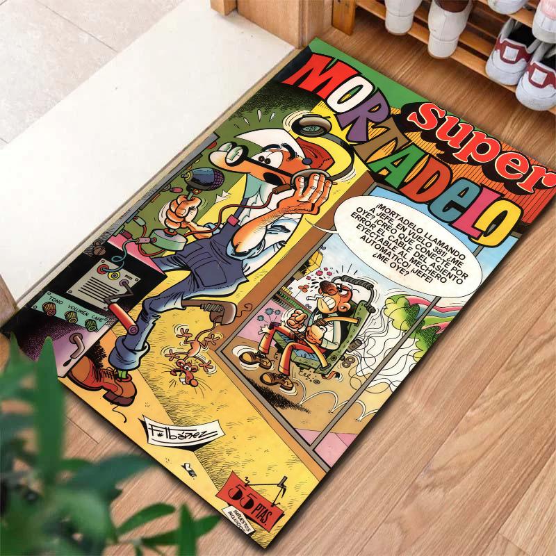 Mort Phil Mortadelo Y Filemon Carpet Rug for Living Room Bedroom Home Sofa Decoration,Kids play Nonslip Floor Mat