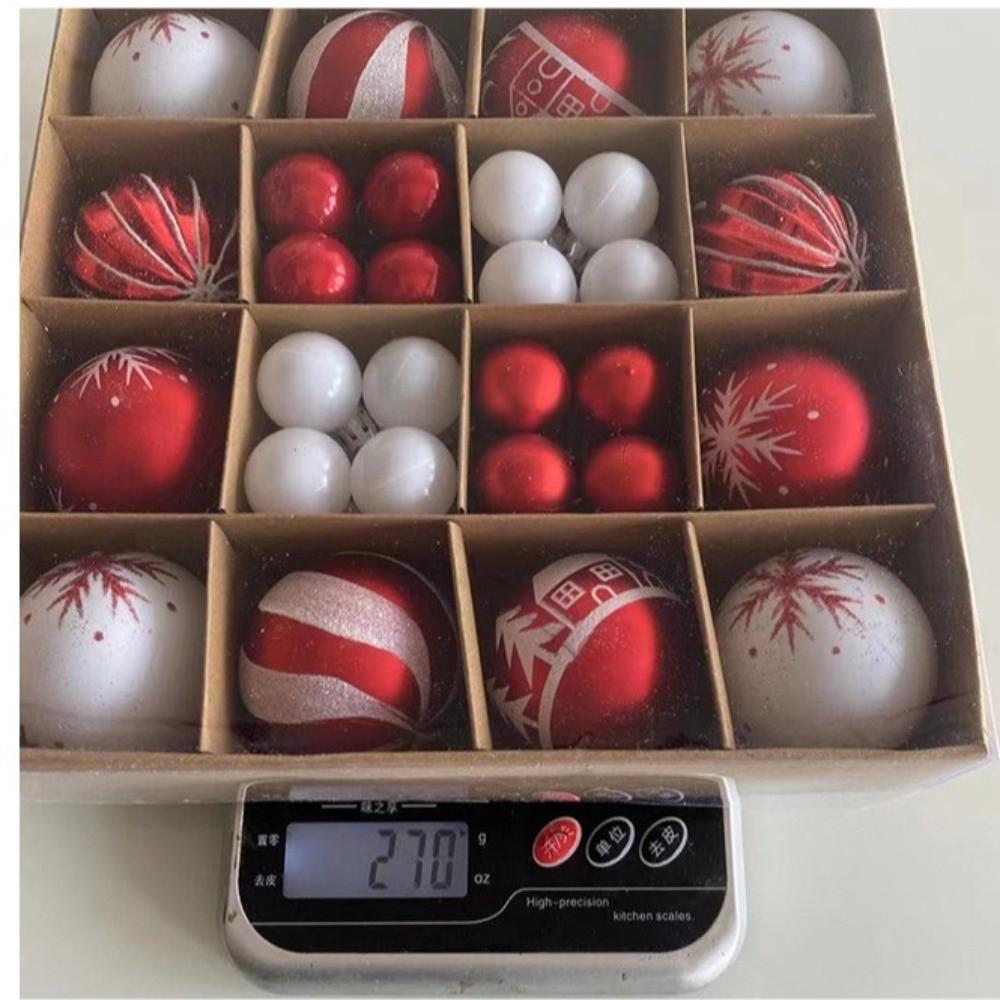 44Pcs/Set Shiny Christmas Ball 6/3CM Xmas Baubles Durable Xmas Ornament Ball  Home