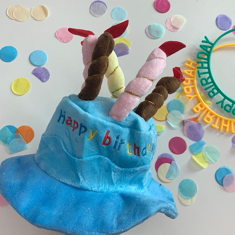 Birthday Cake Candle Headband and Hat for Baby and Pet Party Dress-Up, Holiday Photo Props