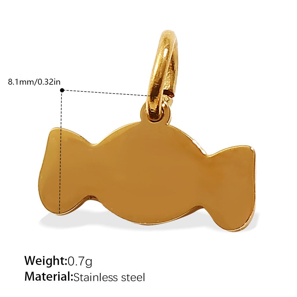 Beach Vacation Diy Oil Dripping Ceramic Fish Pendant Stainless Steel Gold Plated Cute Accessories