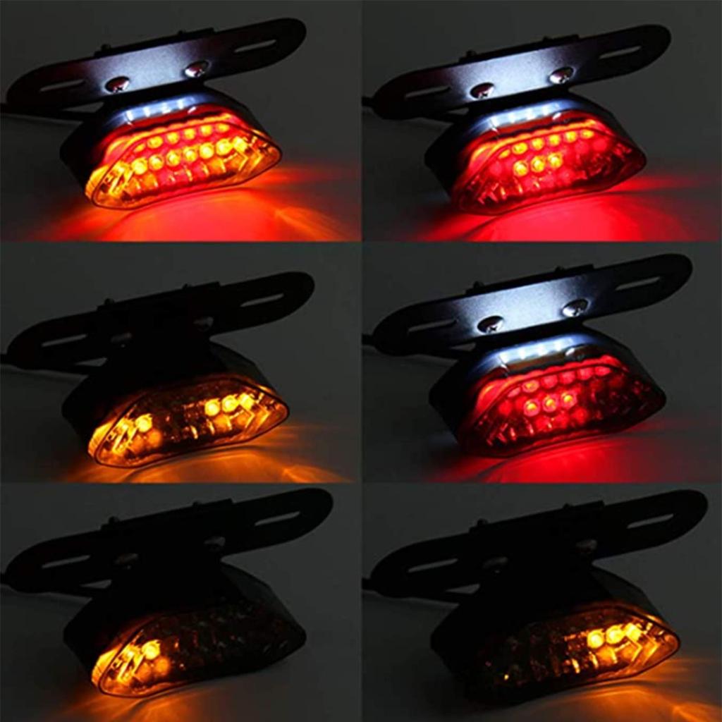 MGMSUNDK E-Mark Certification, DOT Certified, Motorcycle Tail Lamp, Integrated LED, DC12V, Waterproof, Universal Use,