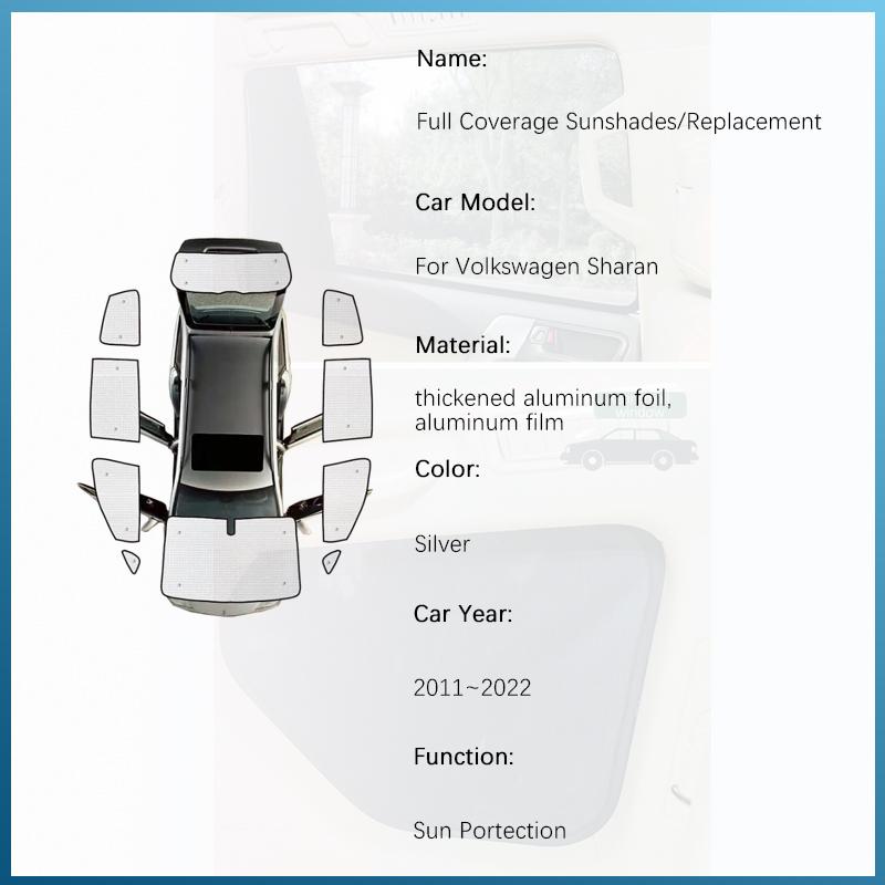Pasuje do VW Volkswagen Sharan SEAT Alhambra 7N 2011~2022 Osłona przeciwsłoneczna na szybę samochodową Osłony przeciwsłoneczne na okna Akcesoria