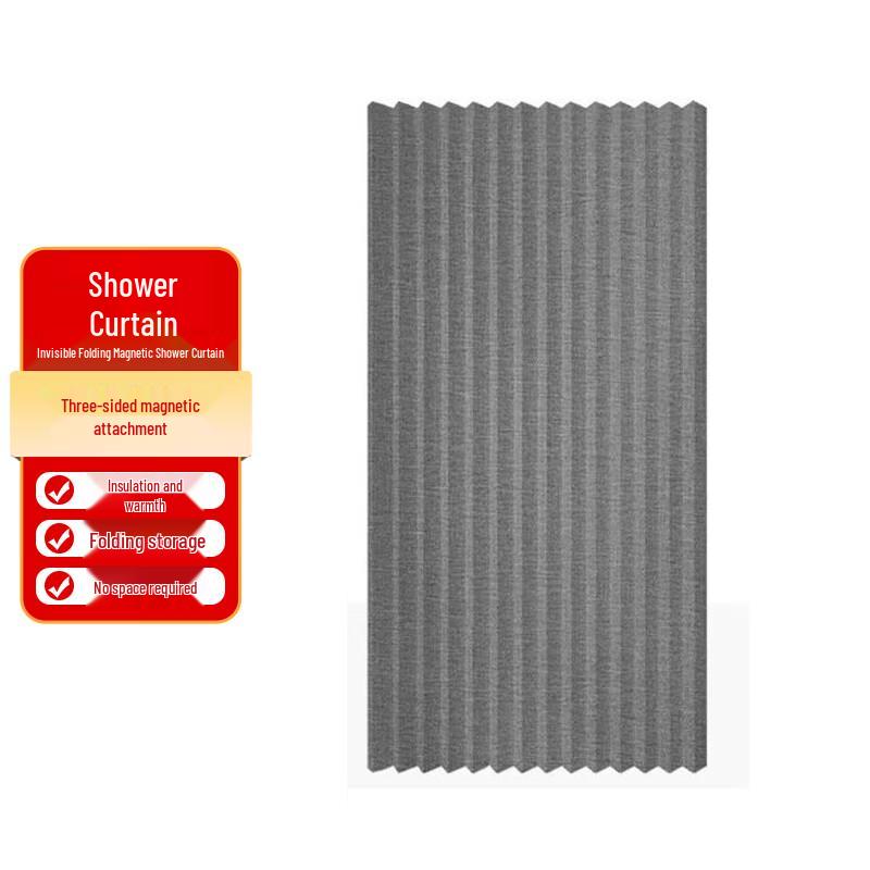 

Bei Er Lan RS317 Folding Magnetic Shower Curtain Wall 55-78cm, Curtain 100x200cm