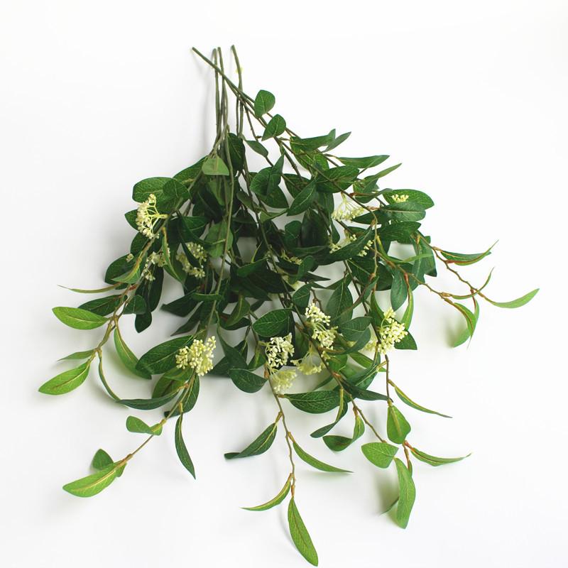 Decorative Artificial Osmanthus Leaf Branch for Wall Arrangements