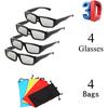 4 Pack Passive Circular Polarized RealD 3D Glasses for Cinema and Passive 3D TVs Projectors, Note: Does Not Work with Active 3D TVs Projectors