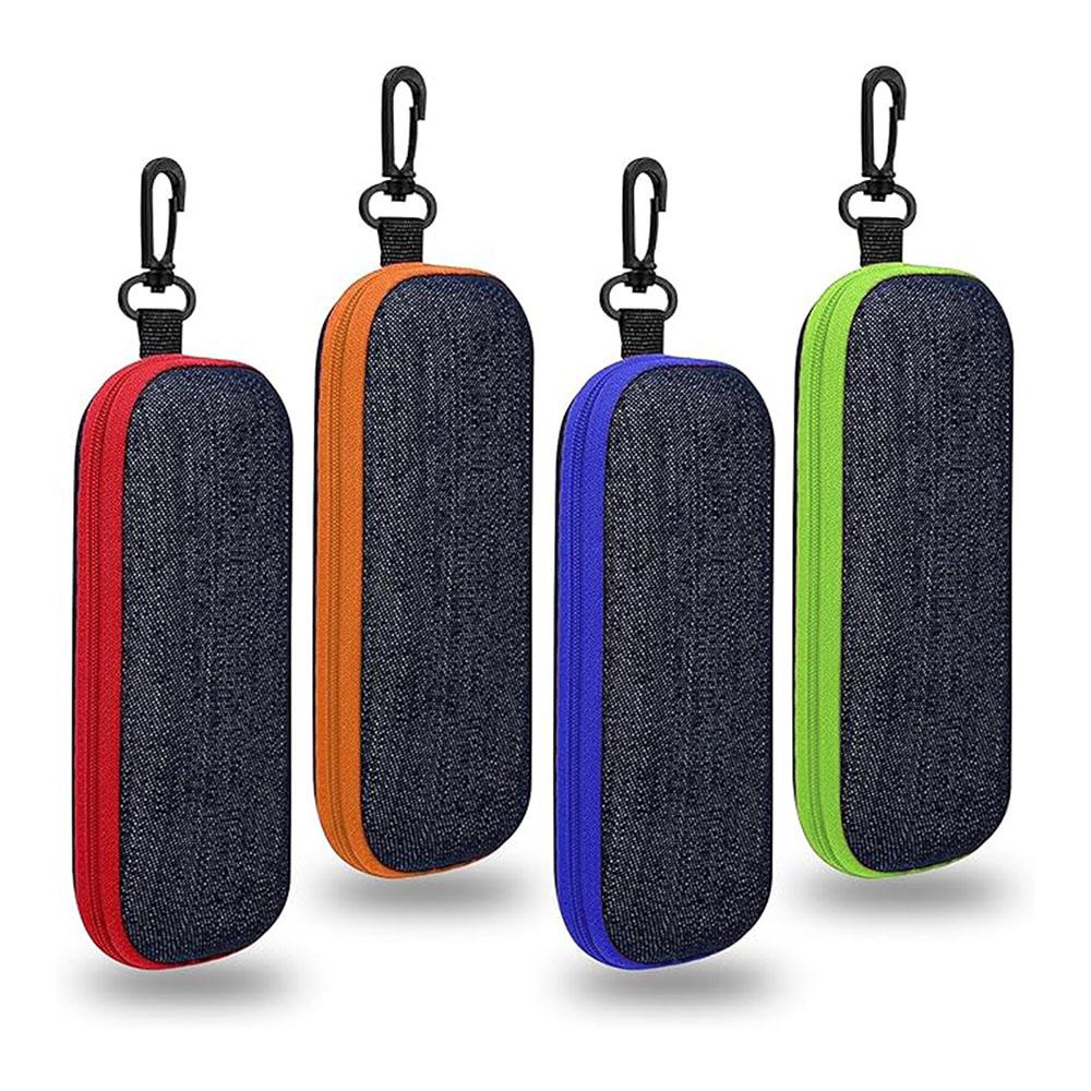 4Pcs Glasses Case With Zip And Carabiner Hook For Men And Women