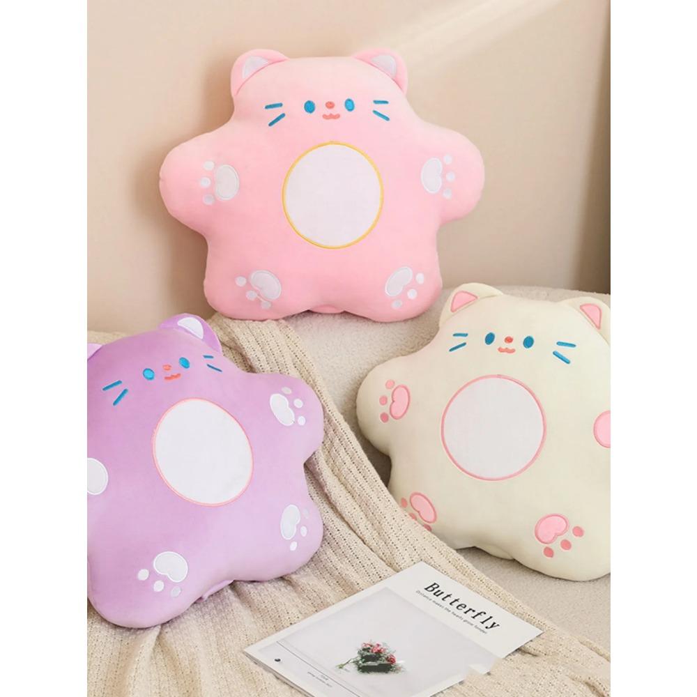Creative Flowers Cat Lumbar Support Cute Office Cat Pillow Sofa Flower Cushion Flower Plush Toys