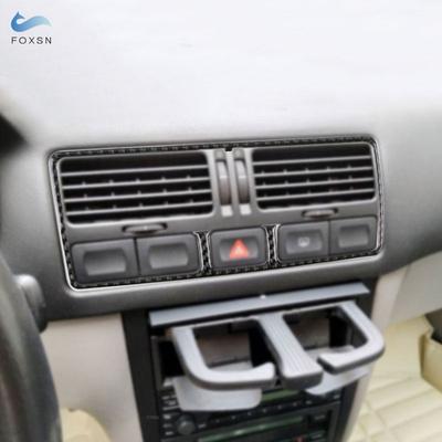Soft Carbon Fiber Center Control Panel Air Conditioning Outlet Vent Trim Cover For VW Golf 4 Jetta Bora MK4 R32 GTI