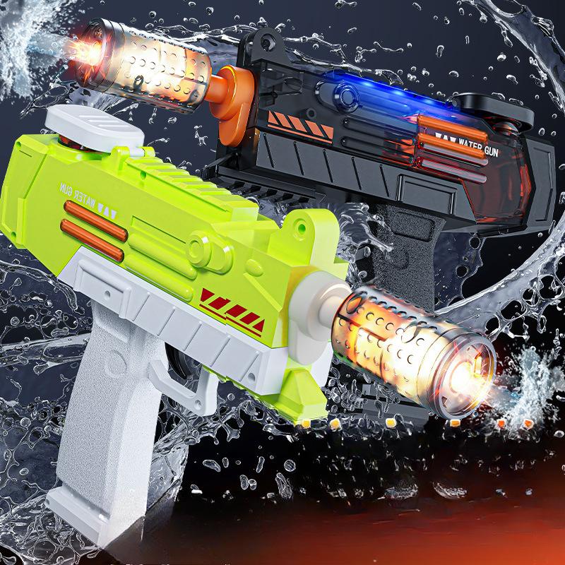 Non-Toxic Electric Water Gun Toy With Flare Flame Lights Automatic Children'S Water Machine Splashing Outdoor Beach Toys For Kids Children Gift