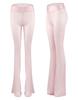 Sexy Shiny Zipper Open Crotch Flare Pants Hollow Out Crotchless Smooth Sexy Hips Capris High Waist See Through Sexy Pants F20