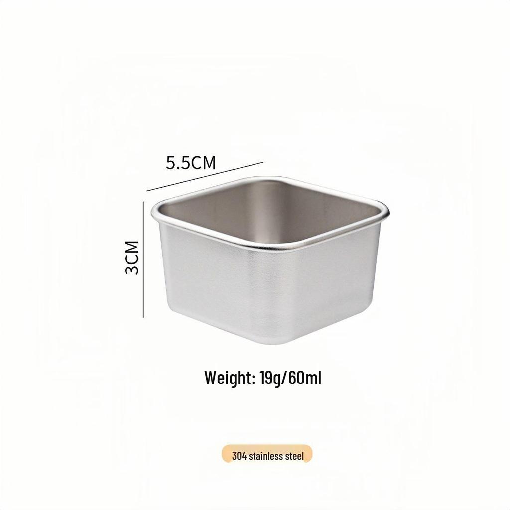 304 Stainless Steel Sauce & Salad Dressing Container with Silicone Lid - Leakproof Square Snack Lunch Box