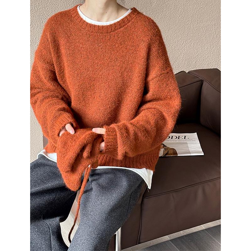 Juzhi 2024 Autumn/Winter Korean Round Neck Knitted Sweater A72