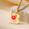 Atoztide Color Flower Initial Letter Pendant Necklace for Women Chunky Alphabet Name Drop Choker Chain Jewelry Mothers Day Gift