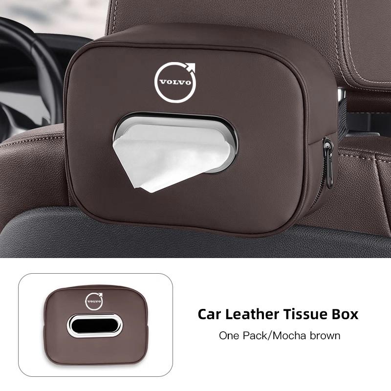New PU Leather Car Tissue Box Storage Bag Accessories For Volvo S60 V40 S90 V50 V60 FH16 V90 S80 C30 T6 XC90 XC40 FH500 XC60 V70