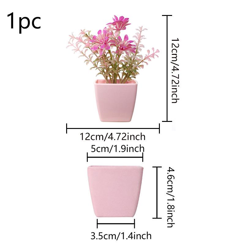 

1PC Mini Office Decor Home Decoration Artistic Simulated Potted Plants Photography Prop Artificial Plant Scenery Party H розовый