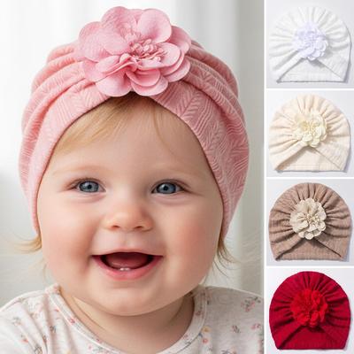 Niedliche Blume Baby Mädchen Turban Hut Frühling Herbst Neugeborenes Säugling Mütze Weich Elastisch Kleinkind Stirnbänder