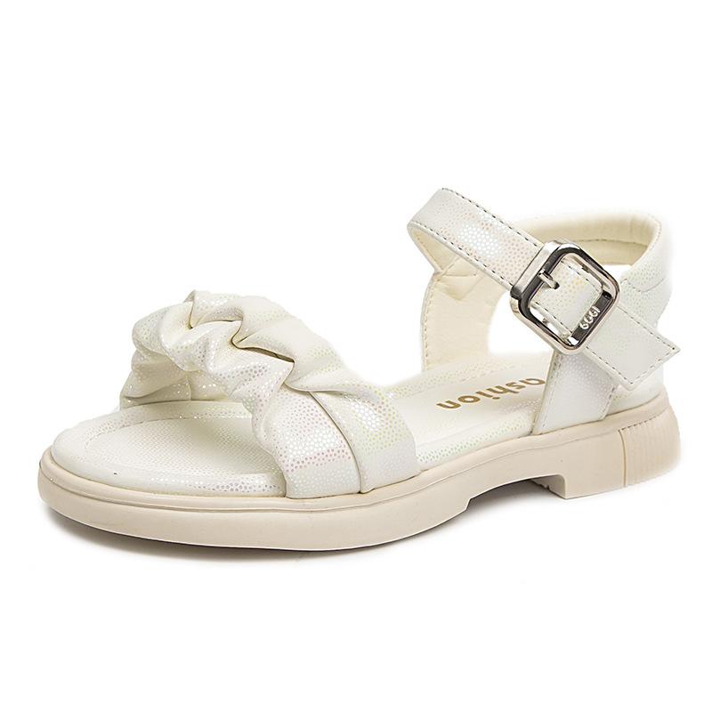 

Сандалии для девочек, летние, новые, на мягкой подошве, детские, для девочек, принцессы, ручная работа, плетеные римские туфли 26 белый