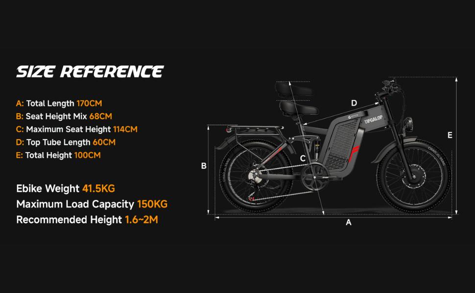 TIFGALOP Elektrofahrrad, 20 Zoll Fat Tire Elektrofahrräder für Erwachsene mit zertifiziertem Akku, VTT Leistungsstarkes Nicht-Faltbares Pendlerfahrrad