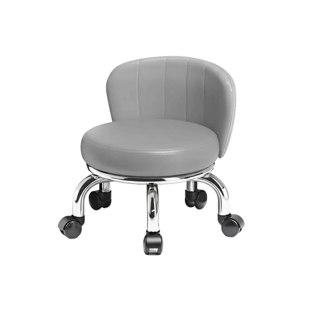 Low Rolling Stool Multifunctional Round Caster Stool Small Decorative Chair on Wheels Easy to Install High-Density Sponge
