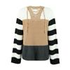 Women's  And Winter Temperament Color Block Striped Pullover Sweater