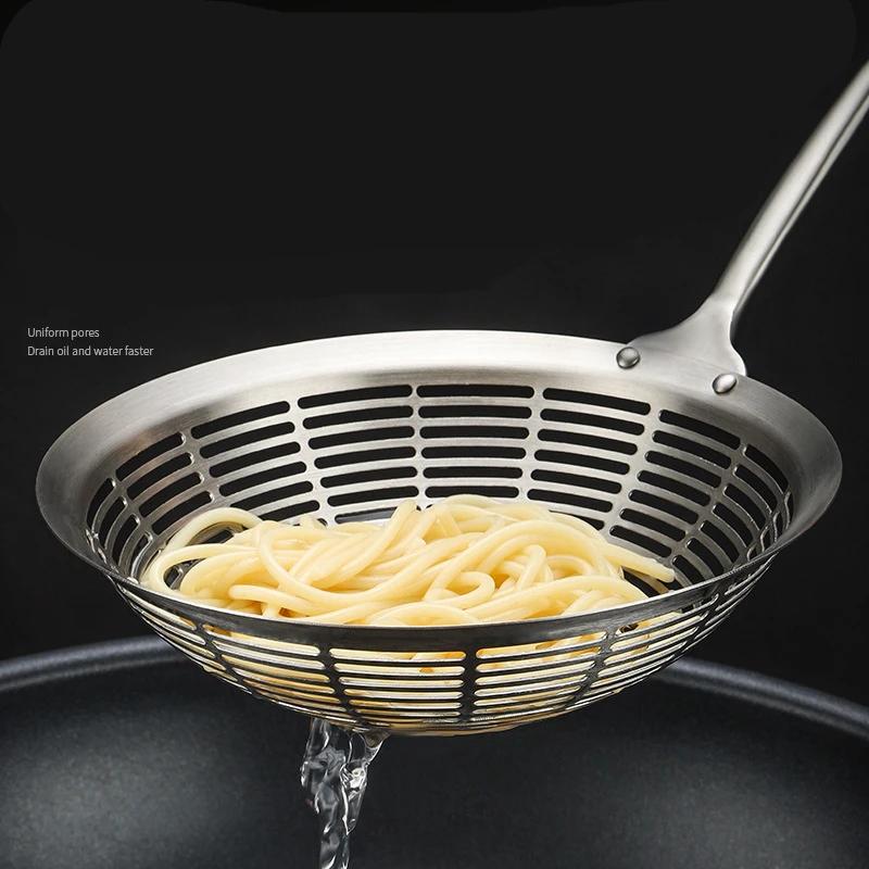 Long Handle Stainless Steel Colander Pasta Hot Pot Oil Filter Strainer Spoon Kitchen Fried Food Net Sieve Spoon Cooking Tools
