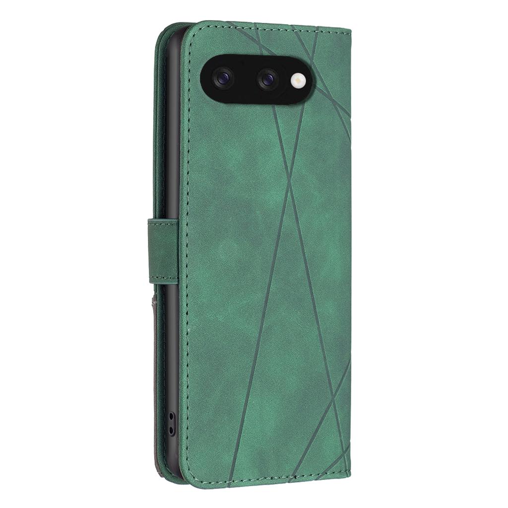 BINFEN COLOR Für Google Pixel 9a Handyhüllen Brieftasche Ständer Geometrie Geprägte Lederhülle