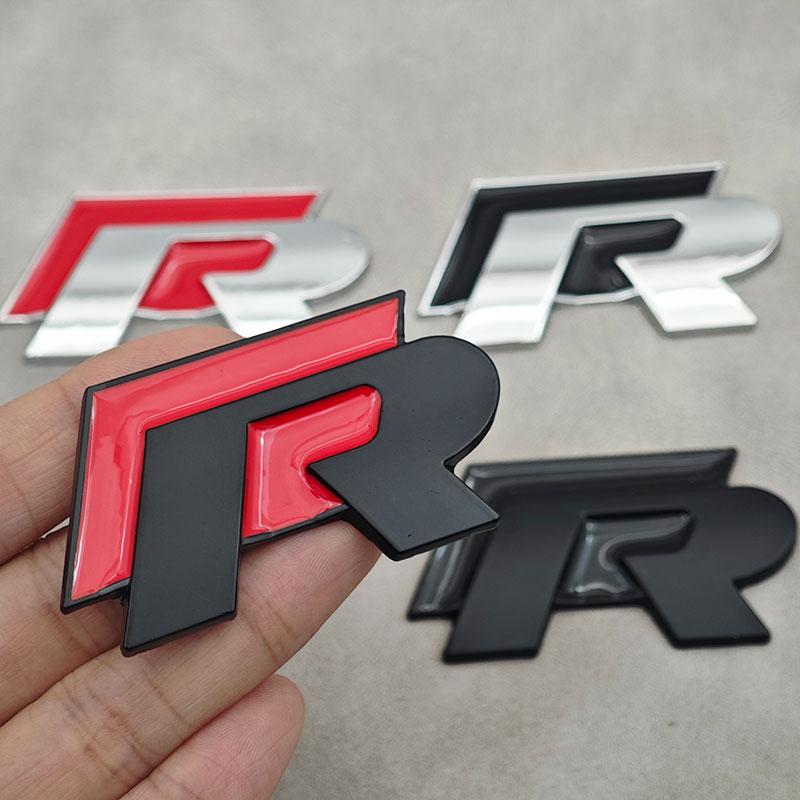 2026 New For VOLKSWAGEN VW 3D Metal Logo R Emblem Car  Front Grill Badge Rear Trunk Sticker For Volkswagen VW  Golf 4 5 6 7 Polo