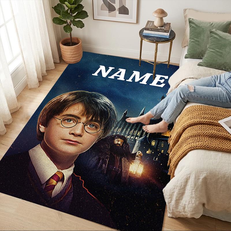 Custom Name Magical Journey Living Room Non-Slip Area Rug Soft Carpet for Bedroom Kids Playroom Sofa Office Home Decor Doormat