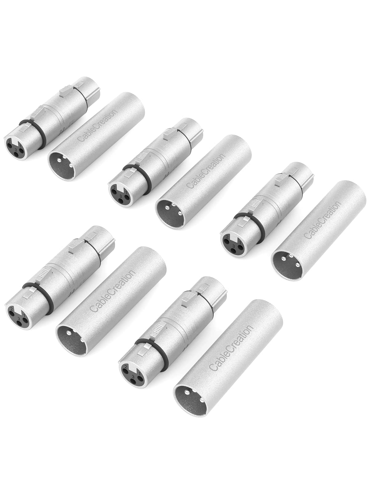

sets XLR male to male XLR female to female 3 pin Canon connector XLR conversion plug Stereo mini plug Microphone compatible mixer Silver срібний