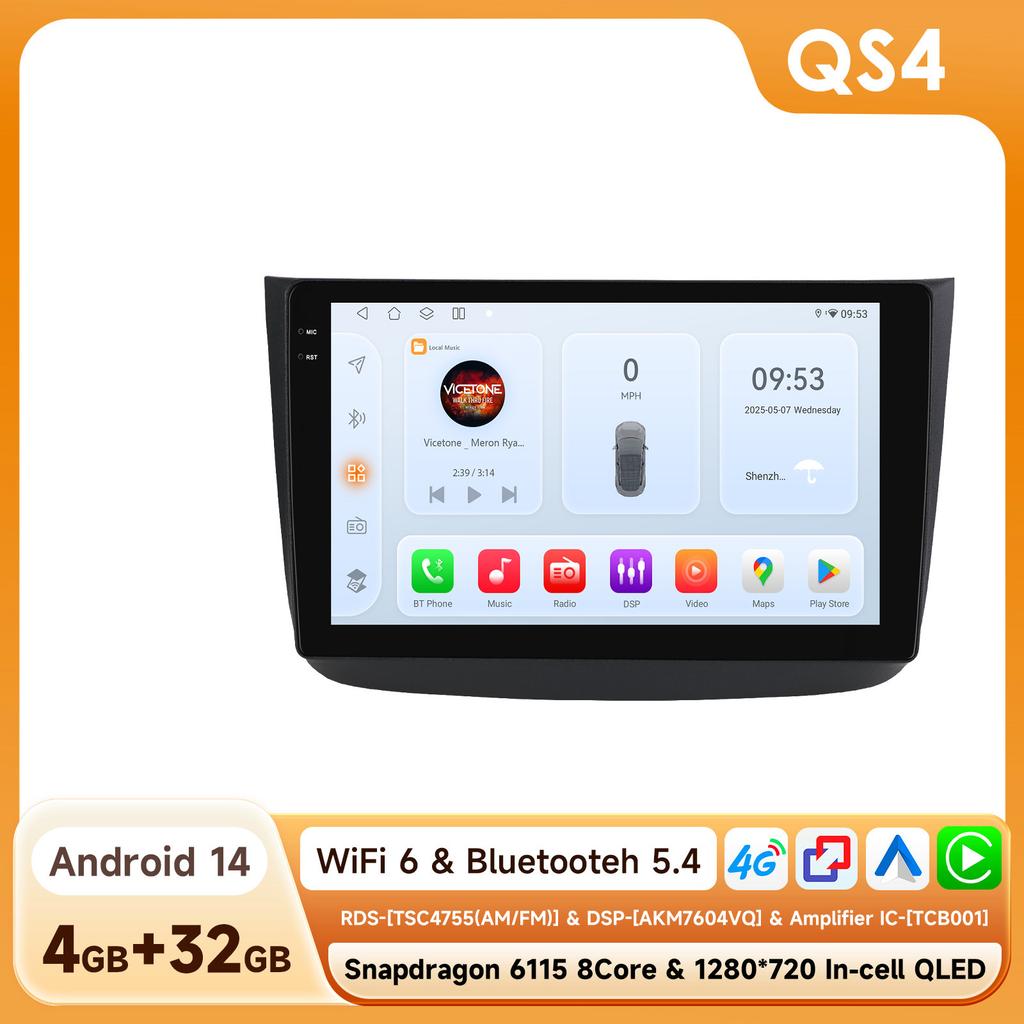 OSSURET Snapdragon Carplay Android for Mercedes Benz Vito 2 Viano W639 2003-2015 Intelligent Screen Video Player Car Radio Multimedia GPS Auto Stereo
