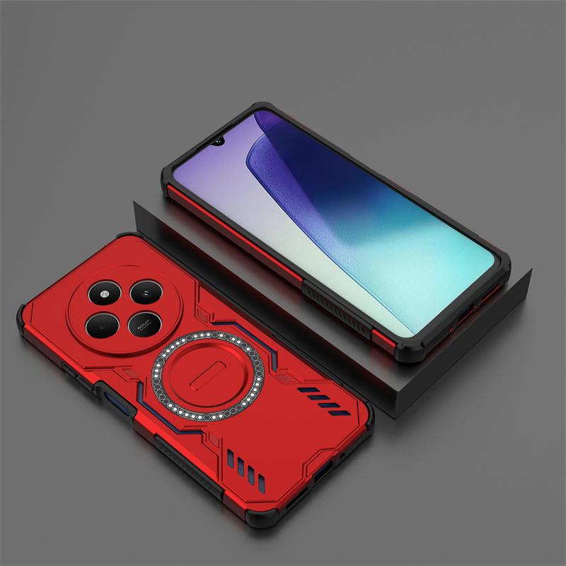 Stoßfeste Panzerhülle für Xiaomi Redmi 14C Magnetische Adsorption Kabellose Ladehülle für Redmi 14C Handyhülle für Redmi 14C Hülle