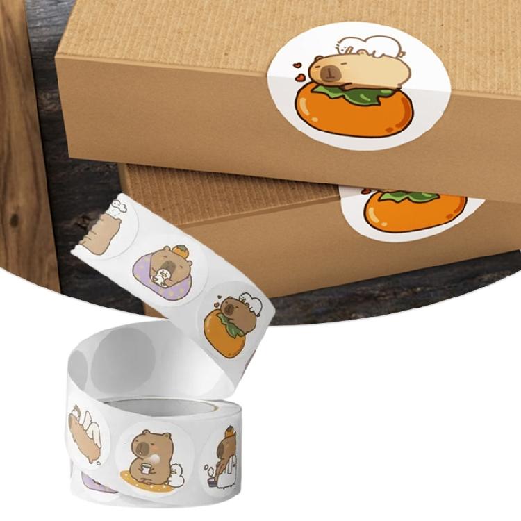 Capybara Sticker Labels Decorative Sticker Reward Sticker Animal Label Sticker Round Sticker for Envelopes