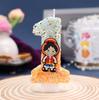 One Piece Digital Candle 0-9 - Double Color Cartoon Beads Birthday Party Decorative Cake Candle Accessories Gift
