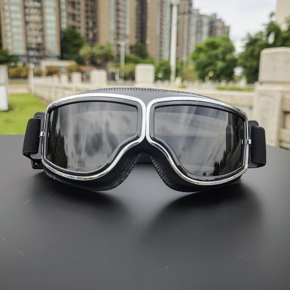 Fahrrad Motorrad Brille Winddicht Motorradhelm Brille Sonnenbrille Retro Universal Leder Retro Motorrad Zubehör