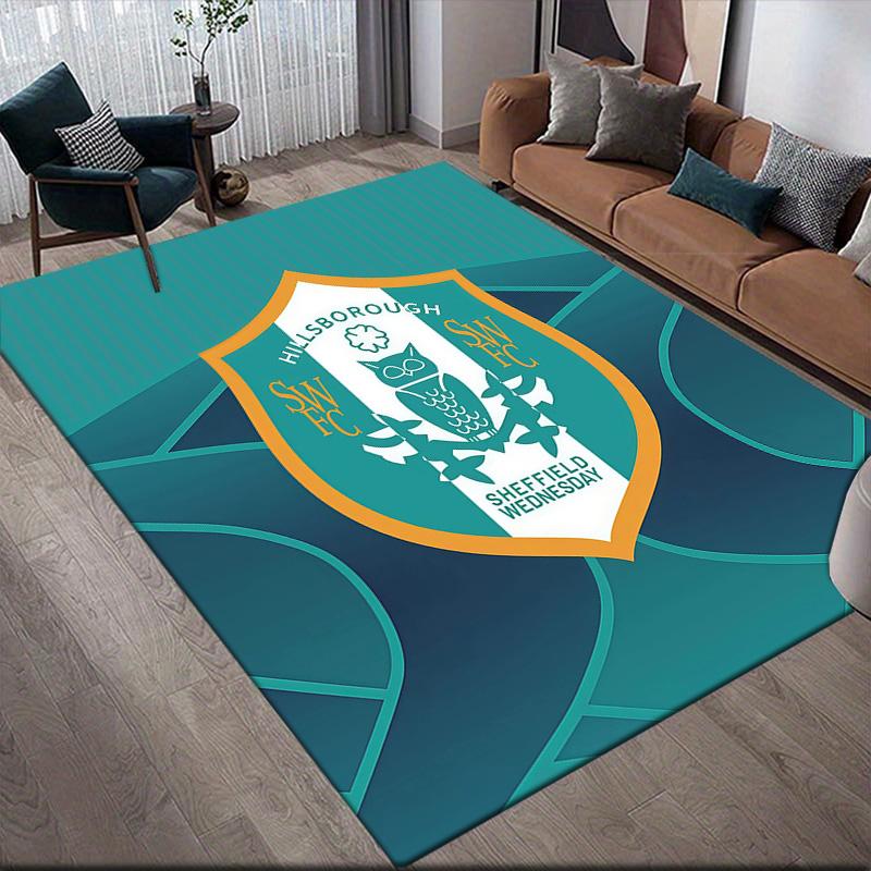 Sheffield Wednesday Flannel Pattern Square Carpet,Area Rug,Carpet Rug for Living Room Bedroom Sofa Playroom Decor,Non-slip Floor Mat