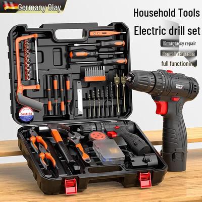 OLED Kabellose Elektrische Bohrmaschine Haushaltswerkzeugsatz CN-Stecker (Adapter enthalten)