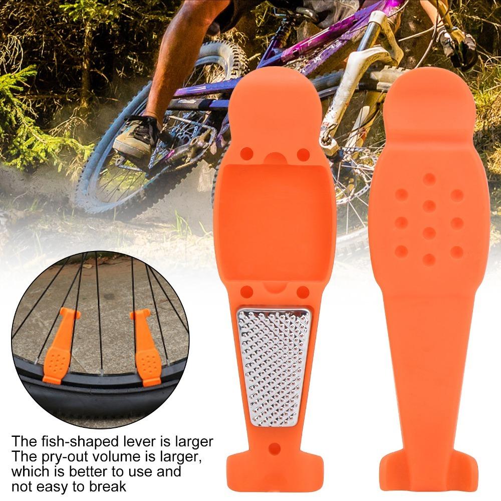 2 Pairs Hard Bike Tire Levers with Steel Rasp Bike Tire Repair Levers Bike Tube Lever  for Cyclists