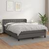 3127317 vidaXL Divan Bed with Mattress Grey 140x200 Cm Faux Leather